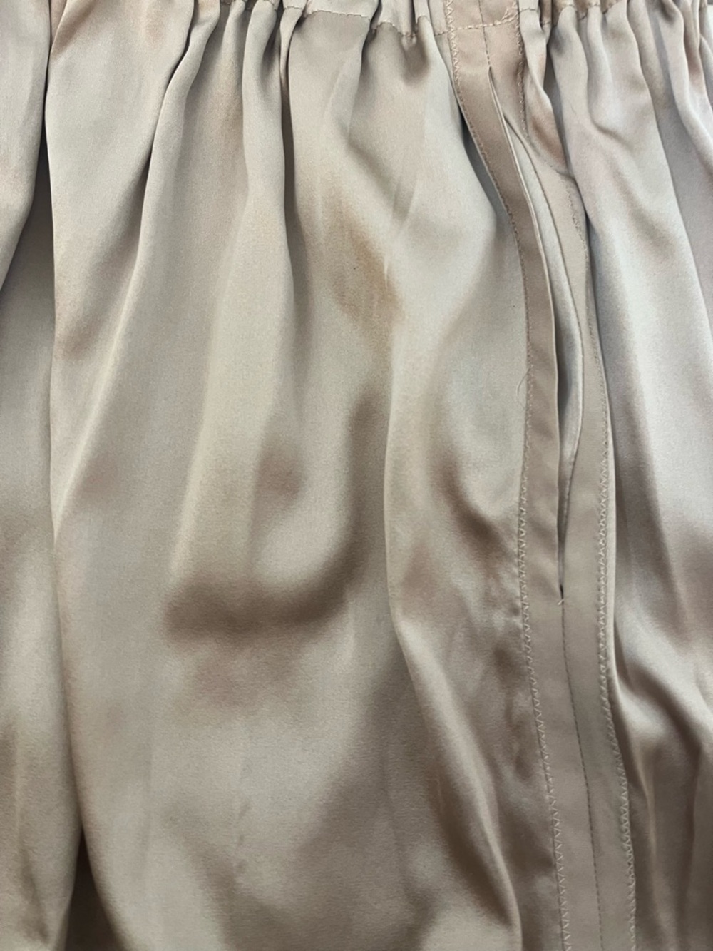 Brazeau Tricot Champagne Taupe Silk Skirt Size 1 - Picture 9 of 11
